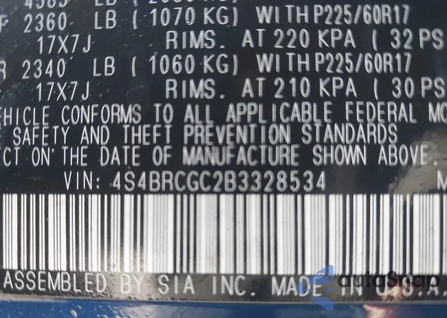 4S4BRCGC2B3328534: 41938227