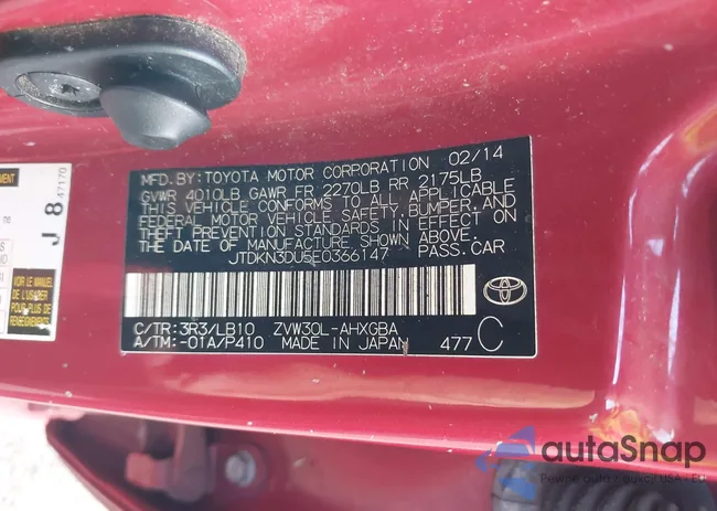 JTDKN3DU5E0366147: 41940381