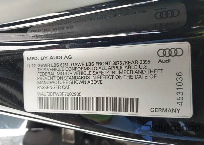 WAUFJBFW3P7002905: 41939747