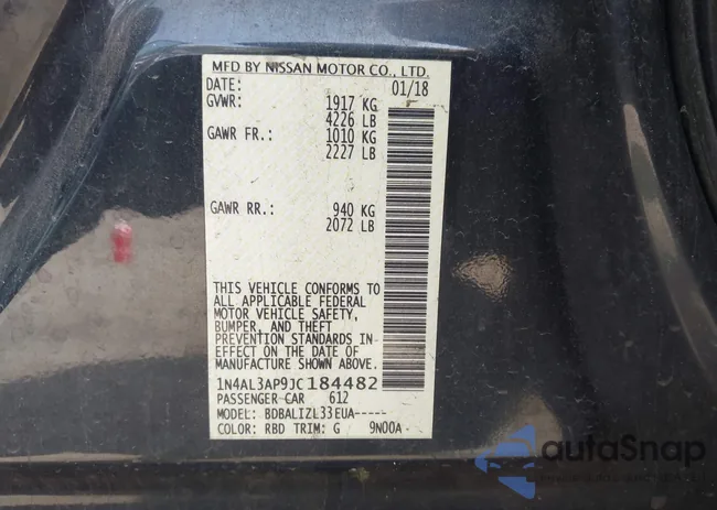 1N4AL3AP9JC184482: 41941185