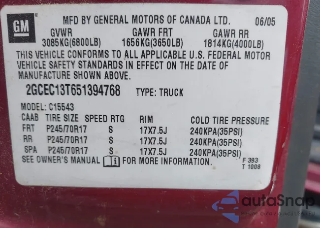 2GCEC13T651394768: 41941443