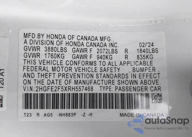 2HGFE2F5XRH557468: 41940743