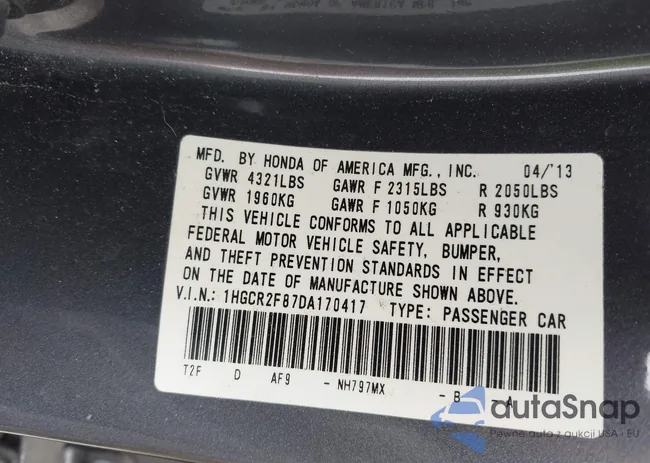 1HGCR2F87DA170417: 41940910