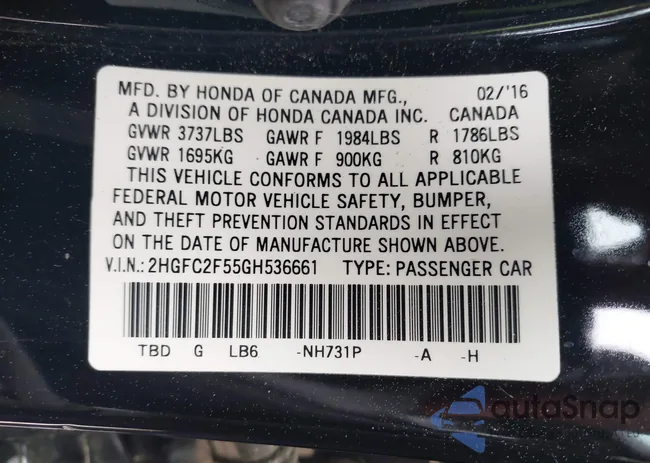 2HGFC2F55GH536661: 41942062