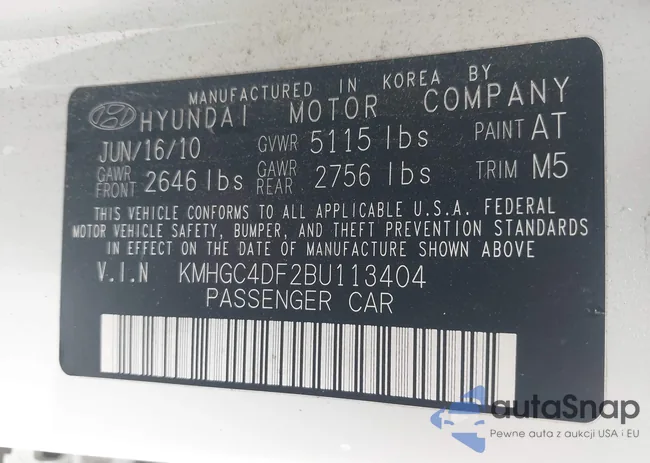 KMHGC4DF2BU113404: 41942129