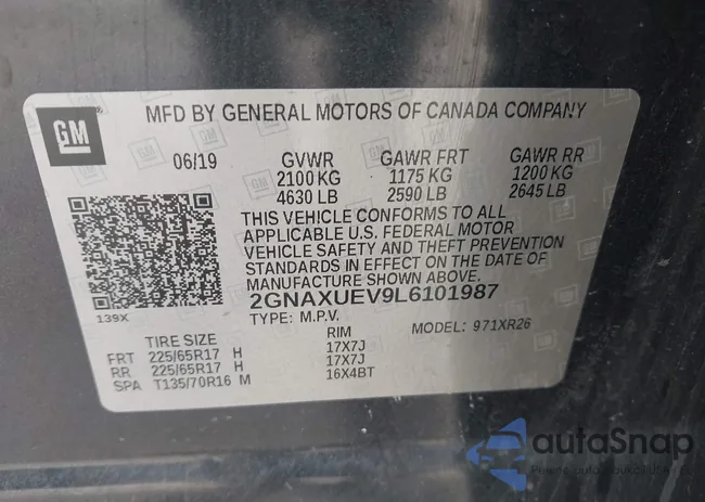 2GNAXUEV9L6101987: 41942343