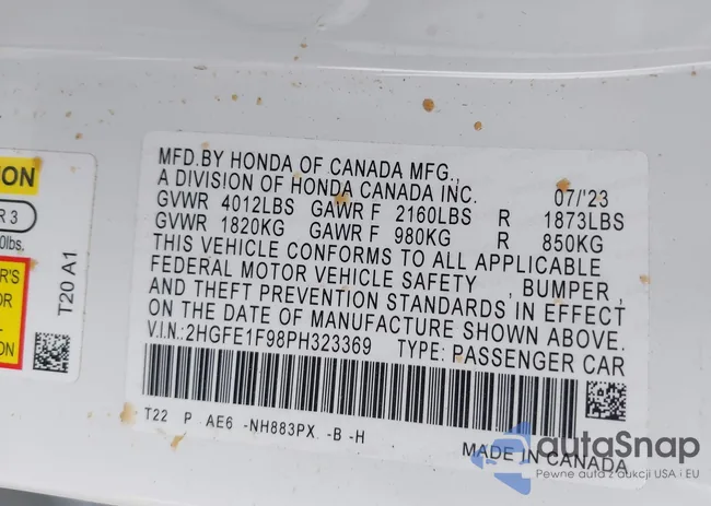 2HGFE1F98PH323369: 41942499