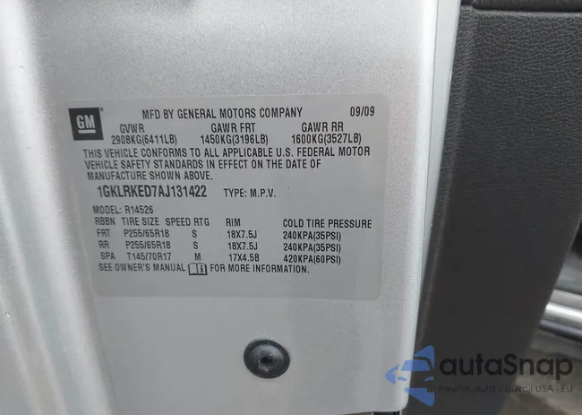 1GKLRKED7AJ131422: 41942548