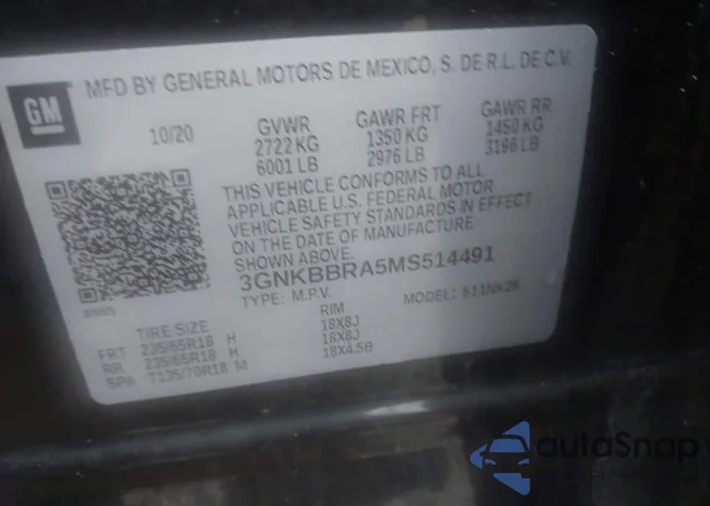 3GNKBBRA5MS514491: 41941642