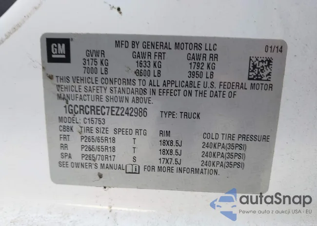 1GCRCREC7EZ242986: 41941643