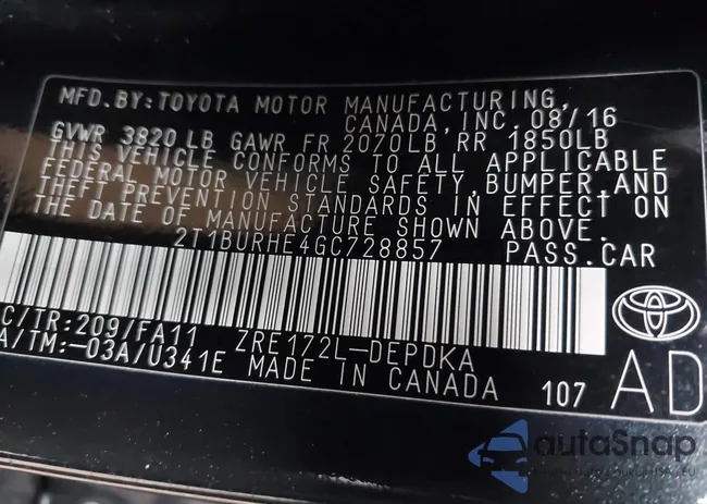 2T1BURHE4GC728857: 41942858