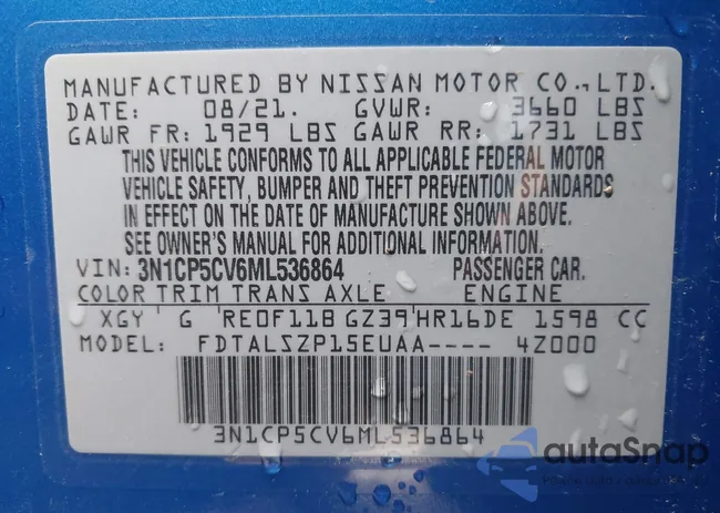 3N1CP5CV6ML536864: 41943613