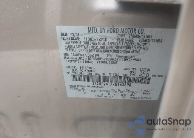 1FAHP24177G163698: 41943789