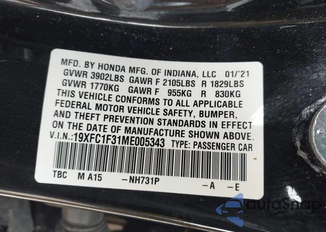 19XFC1F31ME005343: 41943938