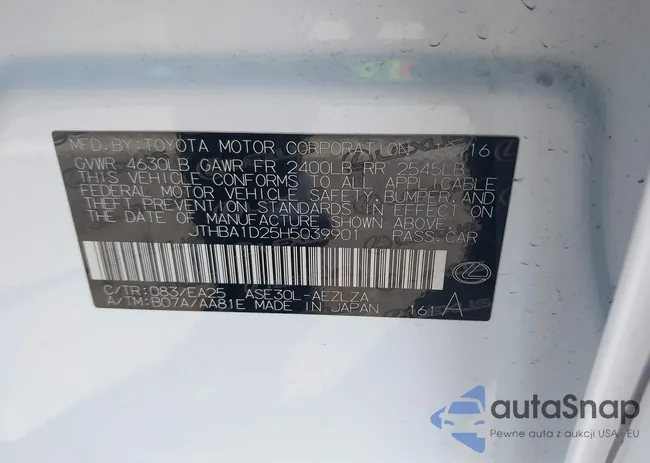 JTHBA1D25H5039901: 41945113