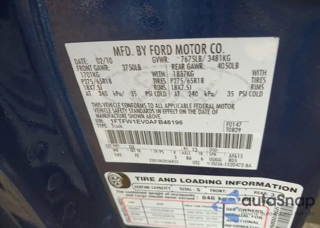 1FTFW1EV0AFB48196: 41945281