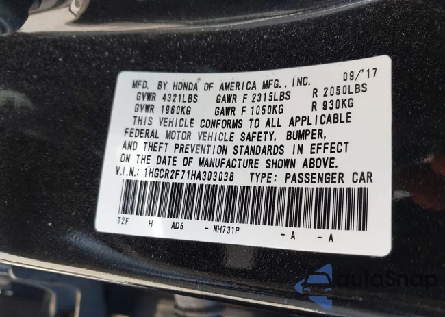 1HGCR2F71HA303038: 41944730