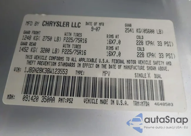 1J8GN28K38W123553: 41946254