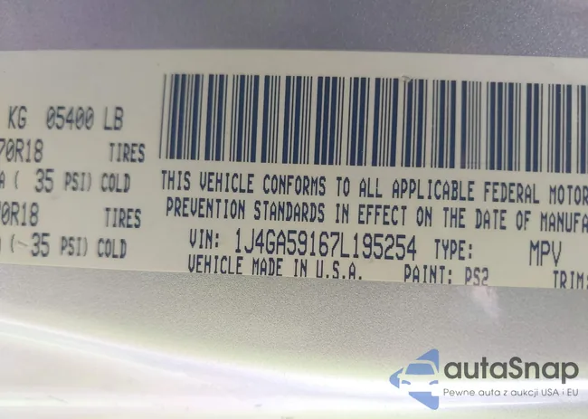 1J4GA59167L195254: 41945934