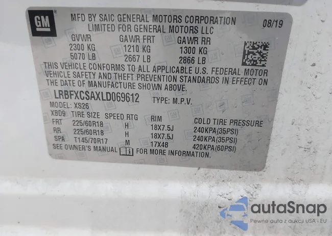 LRBFXCSAXLD069612: 41945957