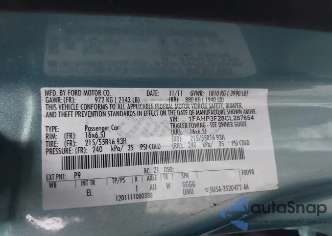 1FAHP3F28CL287654: 41947096