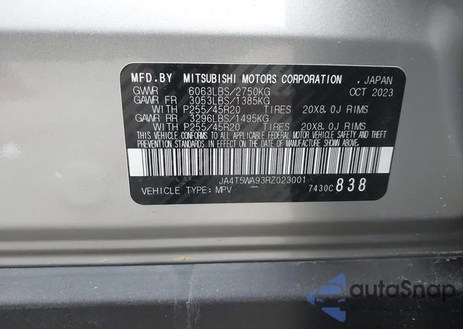 JA4T5WA93RZ023001: 41946883