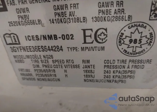 3GYFNEE36ES644284: 41948047