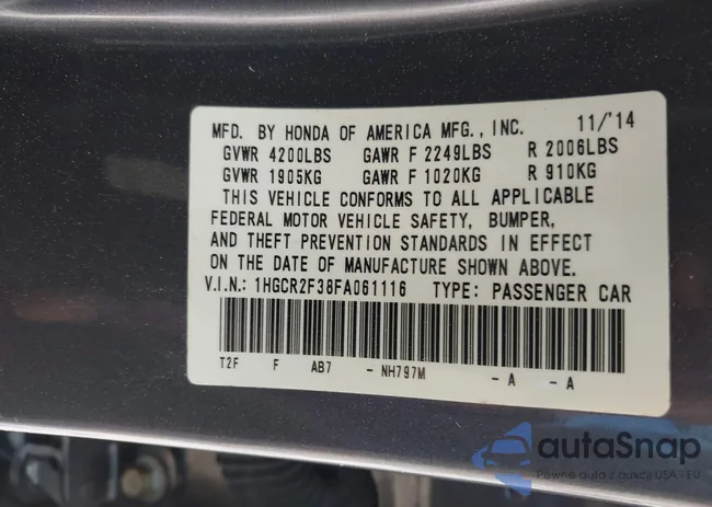 1HGCR2F38FA061116: 41948352