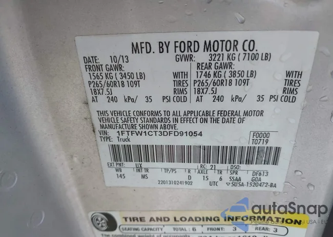 1FTFW1CT3DFD91054: 41948506