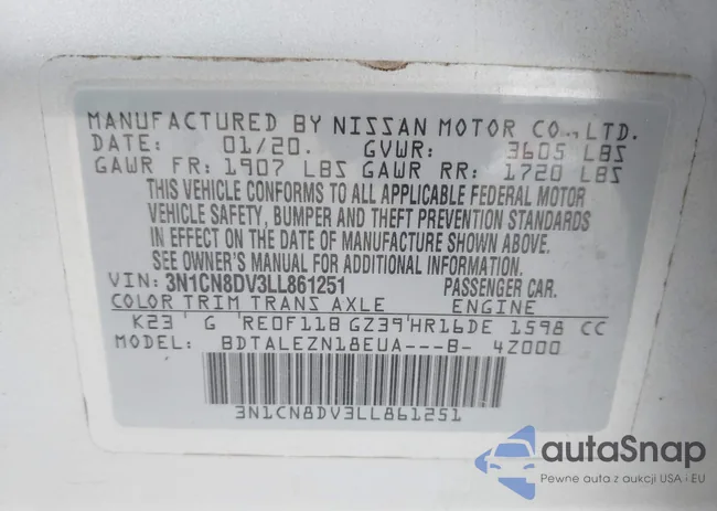 3N1CN8DV3LL861251: 41949063