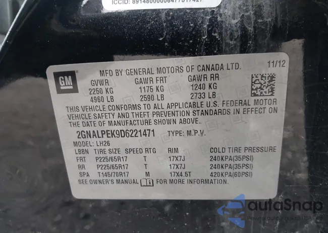 2GNALPEK9D6221471: 41949327