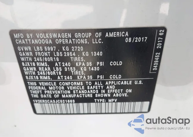 1V2KR2CA3JC521663: 41949334