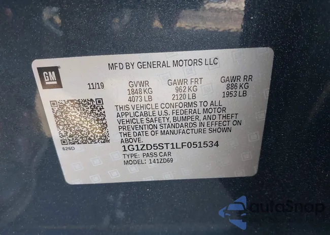 1G1ZD5ST1LF051534: 41949447