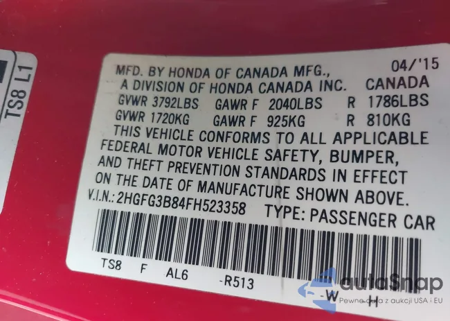 2HGFG3B84FH523358: 41949485