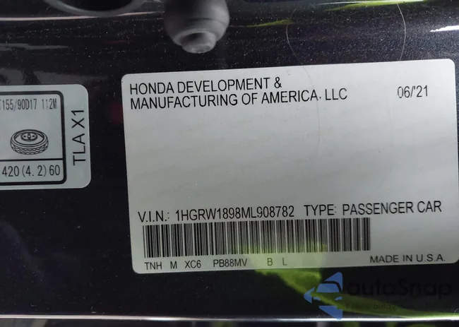 1HGRW1898ML908782: 41949501