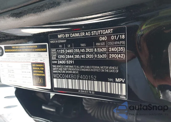 WDC0J4KB0JF400152: 41949594