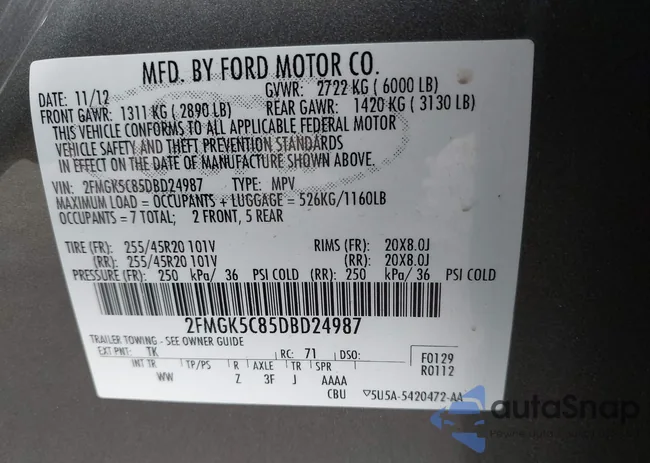 2FMGK5C85DBD24987: 41948780