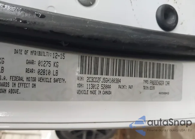 2C3CDZFJ5GH100384: 41950013