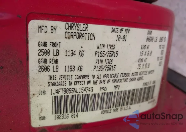 1J4FT88S5NL154743: 41951018