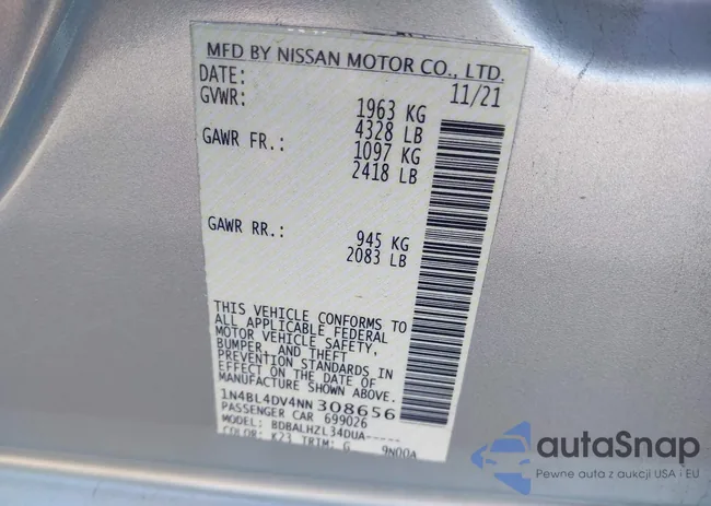 1N4BL4DV4NN308656: 41951070