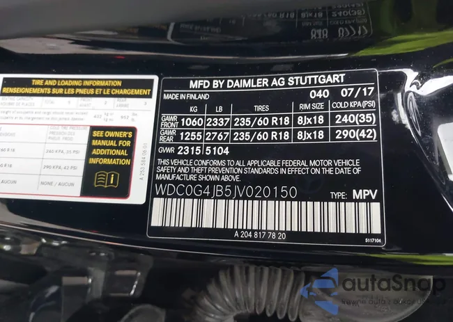 WDC0G4JB5JV020150: 41951406