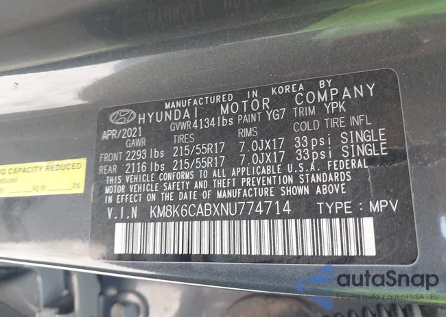 KM8K6CABXNU774714: 41951410