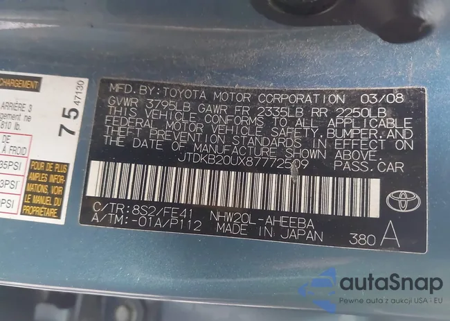 JTDKB20UX87772509: 41950617