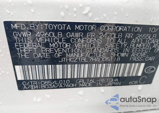 JTHCZ1BL7HA005118: 41952403