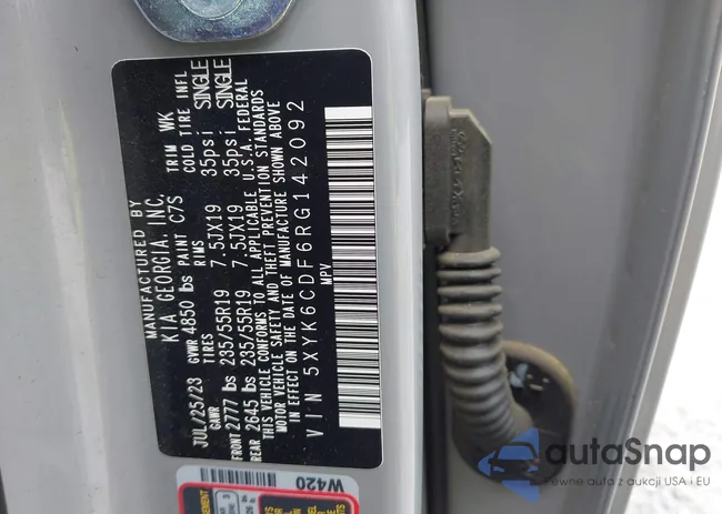 5XYK6CDF6RG142092: 41951665