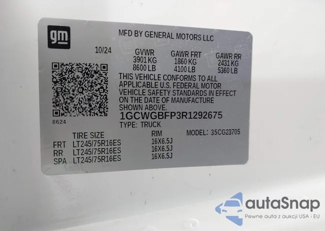 1GCWGBFP3R1292675: 41953152