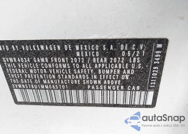 3VWN57BU1MM065701: 41952634