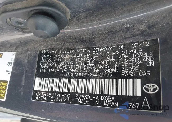 JTDKN3DU0C5432703: 41954258