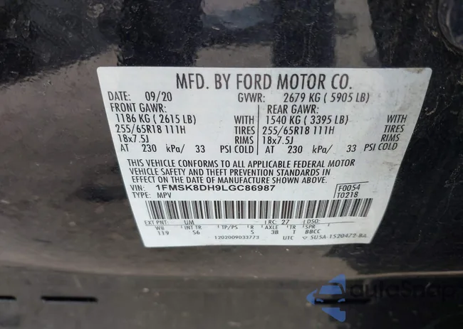 1FMSK8DH9LGC86987: 41953592