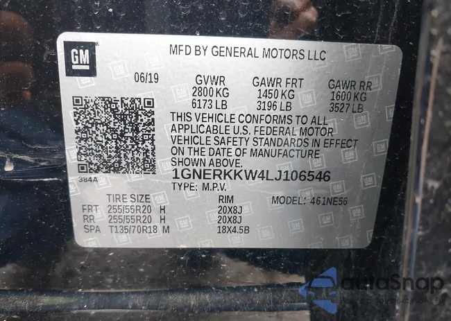 1GNERKKW4LJ106546: 41953652